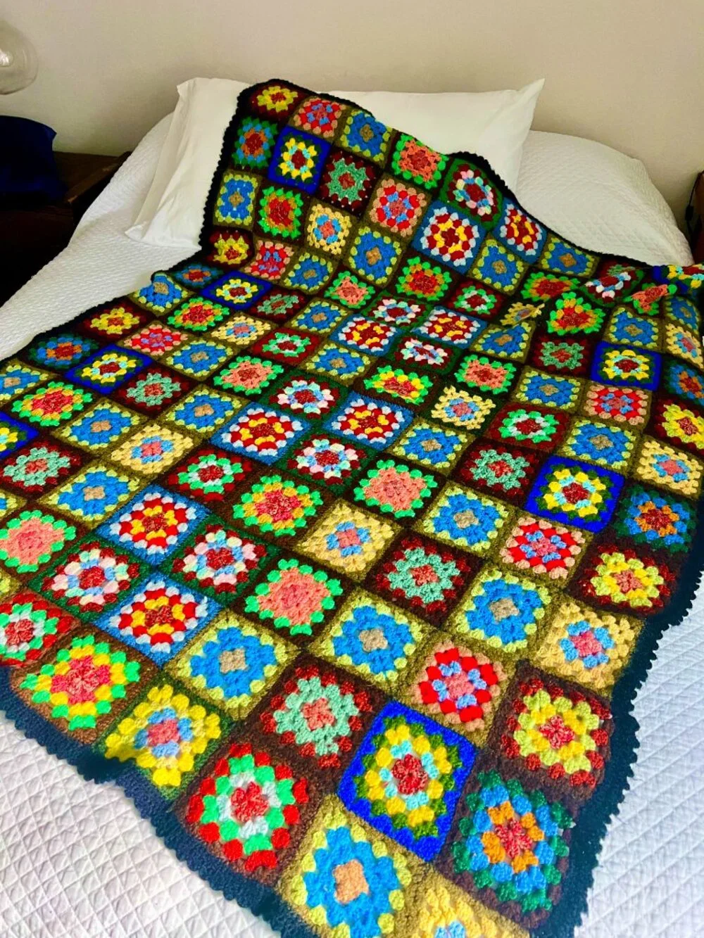 Handmade Vintage Granny Square Afghan 56